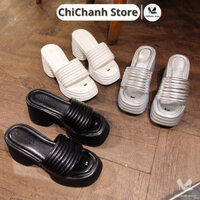 Dép cao gót 9P Guốc nữ thời trang chất bọc da mềm mịn đế nhẹ đi êm chân Chichanh Store G167