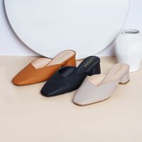 Dép Cao Gót Bít Mũi Gót Vuông Cao Cấp Đế 4cm Carl & Ane