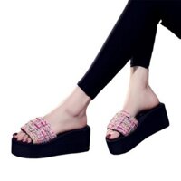 Dép cao gót dành cho nữ, Dép xỏ ngón cao gót, Dép đi biển thông thường đế bệt