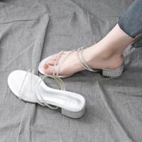 Dép Cao Gót Đính Đá Thời Trang Mùa Hè Dành Cho Nữ