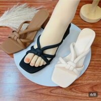 Dép Cao Gót, Guốc Nữ Quai Dây Đan Cao 3 Phân Thiết Kế Đơn Giản Thanh Lịch ( mẫu mới)