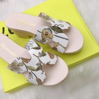 Dép Cao Gót/ Guốc/Dép Đế Xuồng Mintusu Thêu Hoa  Hai Màu Y Hình