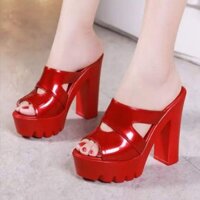 Dép cao gót khoét xinh cách điệu AJGV1 HAHA UK2