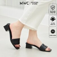 Dép Cao Gót MWC 4294 - Guốc Quai Ngang Đế Vuông 3CM Trẻ Trung Thời Trang