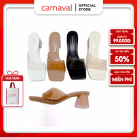 Dép Cao Gót Nữ Carnaval Gót Vuông Mica 5cm Quai Trong Suốt – Sang Trọng, Dễ Đi - VS139