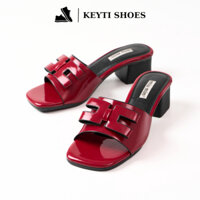 Dép cao gót nữ da mềm đế cao su 5cm mẫu mới 2025