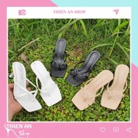 Dép cao gót xỏ ngón nữ gót nhọn 7 phân mũi vuông Thiên An