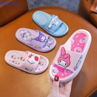 Dép cao su hoạt hình NOVAVIBE, Dép đi trong nhà cho trẻ em mèo Kitty PVC, Xăng đan phòng tắm đế dày chống trượt đi biển