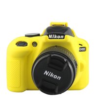 Đẹp Cao Su Silicone Mềm Camera Bảo Vệ Thân Thể Cover ốp Lưng Bao Da Cho Nikon D3400 Túi Đựng Ống Kính Túi Neoprene Mềm Mại