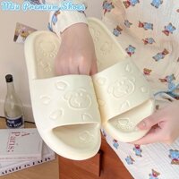 Dép cặp đôi gấu hoạt hình dễ thương Dép tròn màu trơn