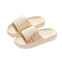 Dép cặp đôi gấu tiếng Anh Đế mềm thoải mái Chống trượt Dép im lặng Dép đi trong phòng tắm nam và nữ