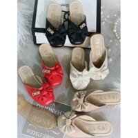 Dép Cho Bé Gái . Sục Nơ Di.or .Chất Liệu Da PU - Đế Chống Trơn trượt . Dành cho các bé từ 3 - 9 tuổi