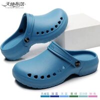 dép chống tĩnh điện Thiên Thần Vải Phòng Mổ Dép Nữ Giày Phẫu Thuật Chống Trơn Trượt Thoáng Khí Y Tế Lỗ Giày Y Tế Đặc Biệt Bệnh Viện dép spa dép y tế bitis