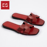 DÉP CHỮ H DA CÁ SẤU THỜI TRANG EROSSKA MẪU MỚI MŨI VUÔNG - DE020