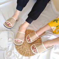 Dép cói mang trong nhà,văn phòng,đi biển unisex có size nam,nữ quai ngang bản to êm chân - Tuấn Quân Shop