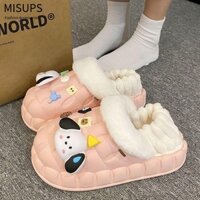 Dép Cotton MISUPS, Dép ấm áp hình gấu trúc hoạt hình chống nước, Giày đế dày mềm dễ thương mùa đông