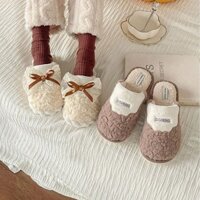 Dép Cotton ren nơ nhà phiên bản Hàn Quốc Dép Cotton phong cách cổ tích