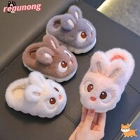 Dép Cotton RENUNONG, Dép thỏ mắt to chống trượt mùa đông, Dép đi trong nhà mềm mại tối giản Giày ấm áp thoải mái tại nhà