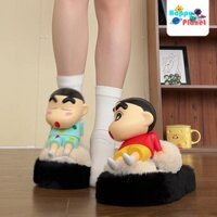 Dép Crayon Shin-chan sáng tạo Giày mùa thu Dép Shin-chan đế dày dép chống trượt đồ ngủ Dép Shin-chan bông đi bên ngoài dép cặp đôi UIB8