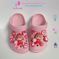 Dép Crocs Baya cho bé Gái màu hồng Charm cô gái ôm đào Thái Sơn Shop Sục Cross nam nữ người lớn trẻ em hàng xuất khẩu