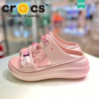Dép Crocs cao 2 quai 6cm thời trang tặng ticker y hình