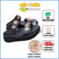 Dép Crocs Đế Cao Quai Ngang, Dép Crocs Sandal Siêu Bền Chống Trượt Êm Chân Tặng Kèm Charm Sticker Ngẫu Nhiên