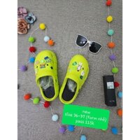 Dép crocs đế cao xanh lá ~36-37