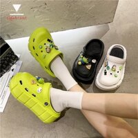 Dép Crocs dép cute giày đế xuồng nữ giày cao gót Đế Dày Thoáng Khí Họa Tiết Hoạt Hình Dễ Thương Size 36-41 Cho Nữ