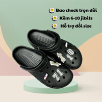 Dép Crocs Màu đen siêu basic | Kèm 6 Jibits | Hàng real