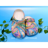 Dép Crocs nam nữ Loang Sắc Màu tặng kèm 10 jibbitz