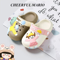 Dép crocs nhân vật hoạt hình dép mùa hè cho bé trai và bé gái dép sục Cheerful Mario