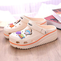 Dép Crocs Nữ đế Cao Dép Cross Nữ Crocs đế Cao Giày Sandal Nhựa eva Đế Dày Chống Trượt Thời Trang Đi Biển Cho Nữ
