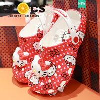 dép crocs nữ Hello Kitty Red Classic Clog giày hồng dép đi biển #210575