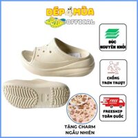 Dép Crocs Nữ Quai Bản Ngang To Đế Cao, Mang Rất Nhẹ Êm Và Bền - Tặng Kèm Charm Sticker Ngẫu Nhiên