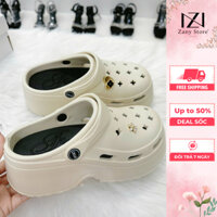 Dép Crocs Nữ ZANY STORE Đế Cao 5cm Nhẹ Êm Thoáng Khí Charm Xinh Phong Cách Trẻ Trung - G118