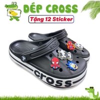 Dép Cross Baya Sục Bánh Mì Màu Đen, Dép Crocs Đen Viền Đen Sục Bít Đầu Thời Trang Êm Ái[ BAYA  ĐEN ]