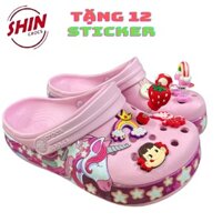 dép cross cho bé ngựa hồng xinh xắn MAITRANCROSS tặng thêm 6 jibitz cài dép cross