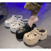 Dép Cross Đế 7cm Hàng Loại 1 Tặng Kèm Bộ Sticker Hoa Trân Châu Hottrend Sang Trọng Siêu Xinh Cực Êm Chân Tăng Chiều Cao
