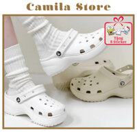 Dép cross đế cao crocs platform classsic,dép sục, giày crocs nữ độn đế 5cm - tặng sticker, Jibbitz gắn dép