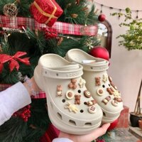 Dép Cross Đế Cao Platform Clog - Dép Crocs Nữ Êm Đế 5cm Tặng Kèm 6 Sticker Ngẫu Nhiên