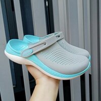 Dép Cross Literide 360, Dép Nam Nữ - FREESHIP + Hàng loại 1- giày sục sandal Crocs quai ngang bít đầu nam nữ, xám xanh
