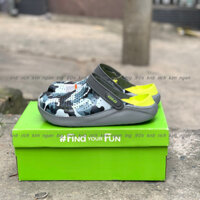Dép Cross literide camo loang nam nữ mẫu cao cấp xuất khẩu, giày sục sandal Crocs literide nam nữ-q.camolót xanh chuối