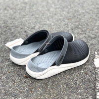 Dép Cross Literide Nam Nữ Đen Lót Xám - FREESHIP + Hàng loại 1 - giày sục sandal Crocs quai ngang bít đầu nam nữ,xịn xò