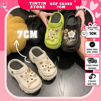Dép cross nữ đế cao 7cm chất liệu EVA siêu nhẹ độ bền cao, dép crosc mẫu mới - TinTinStore