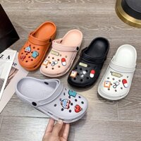 Dép cross nữ tặng kèm charm, dép sục nữ giày cross siêu nhẹ mềm chống trượt siêu dễ thương đi chơi đi học H2