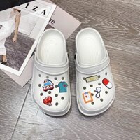 Dép cross nữ tặng kèm charm, dép sục nữ giày cross siêu nhẹ chống trượt siêu dễ thương đi chơi đi học H2