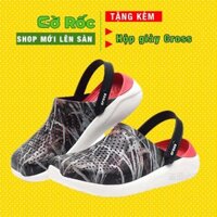 dép cross quai ngang họa tiết ràn ri lót hồng SHINCR8001 tặng thêm 12 sticker cross