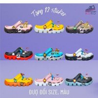 Dép cross sục nam nữ khủng long KORO chống trơn trượt đi mưa đi biển êm chân siêu bền duet01
