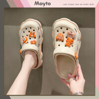 Dép cross sục nữ đế cao 4cm Mayto kiểu sandal quai hậu dễ thương hot trend Ulzzang Hàn Quốc CS-09