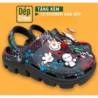 dép Cross vảy sơn đen đế vảy sơn xanh sao đêm DEPCRO54S tặng thêm 12 sticker